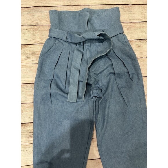 Choosy Ludlow Paper bag Blue Cotton Denim Jeans Size 2 - Picture 2 of 7